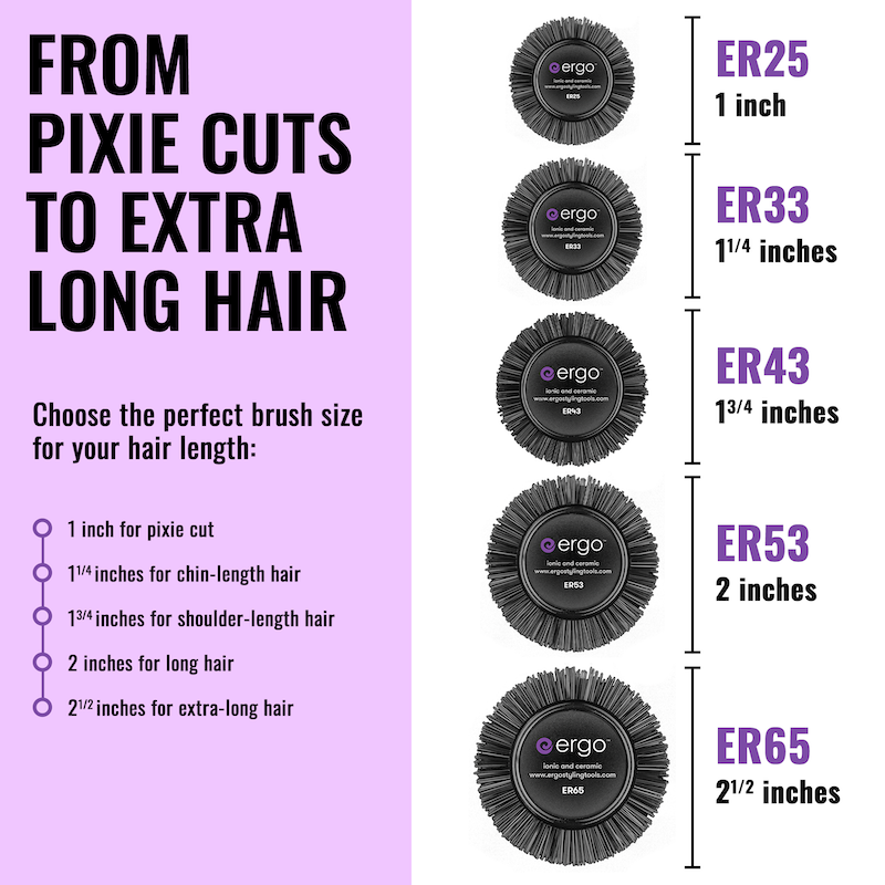 er65 Ionic Ceramic Round Hair Brush – ERGO Styling Tools