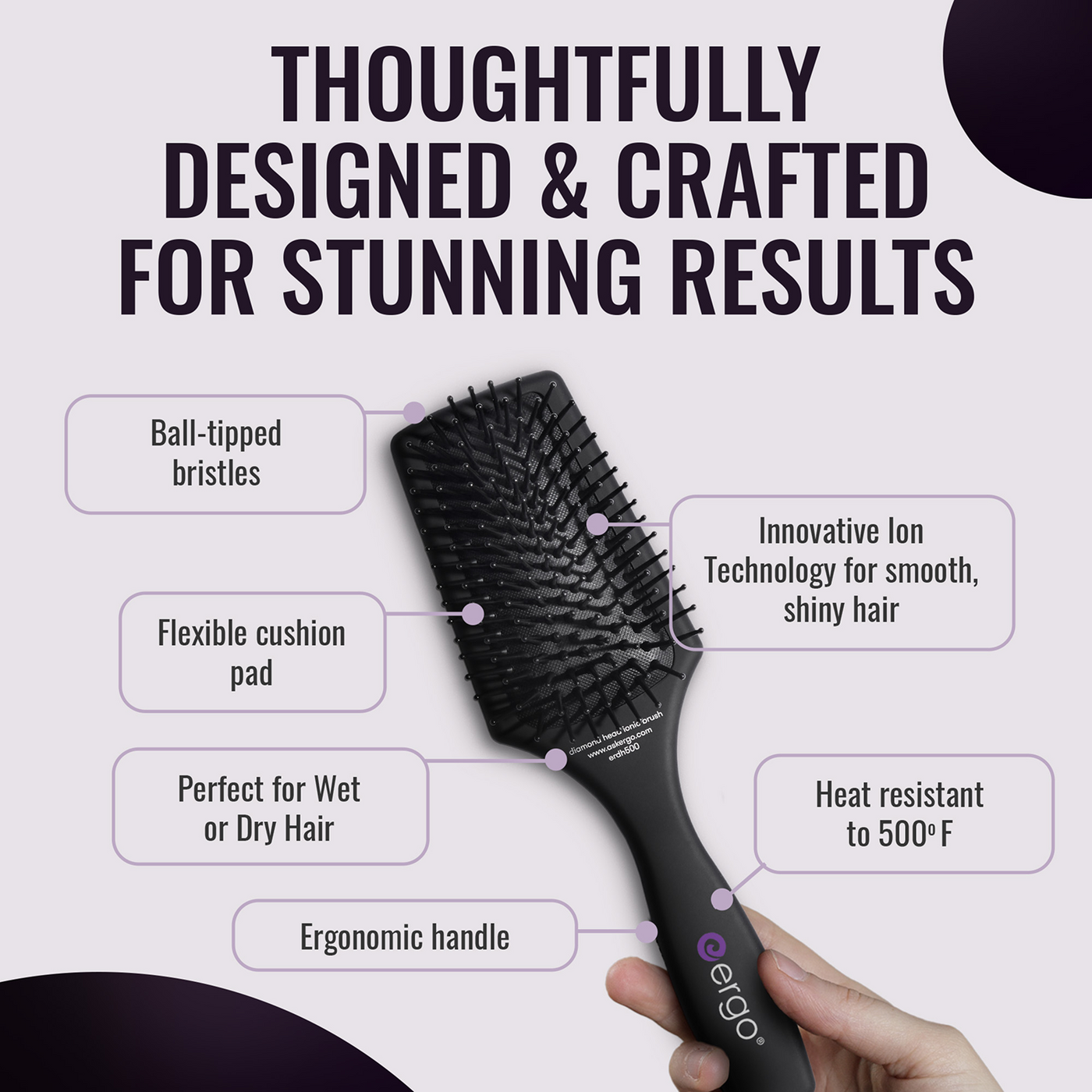 er500 Mini Ionic Polishing Paddle Hair Brush – ERGO Styling Tools